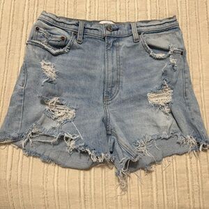 Abercrombie and Fitch High Rise Distressed 4” Shorts